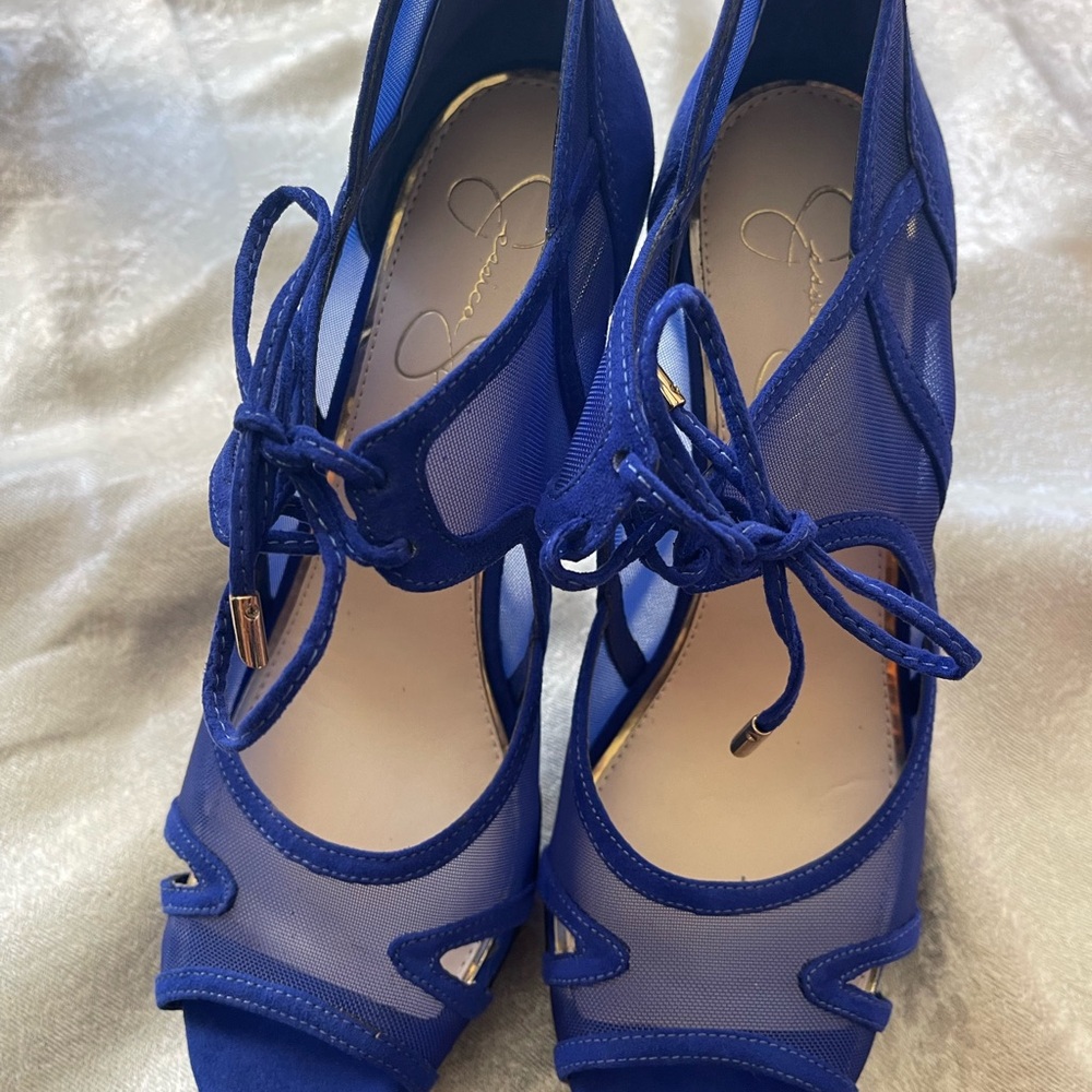 Jessica Simpson Royal Blue Mesh Heels